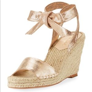 Loeffler Randall Gold Ankle Wrap Wedge!